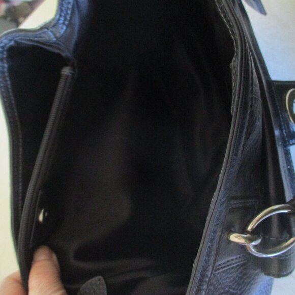 Coach  Black pebbled satchel 2 handle Leather Handbag purse - Picture 10 of 11